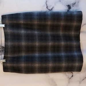 Vintage Made in USA Maggie Lawrence Wool Blend Grey Plaid Skirt Size 10